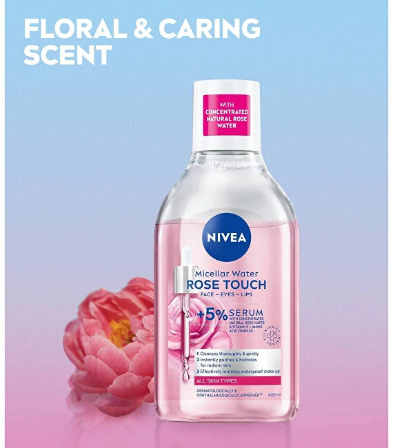 Nivea dvifazis micelinis vanduo su rožių vandeniu (Micellar Rose Vanduo) 400 ml