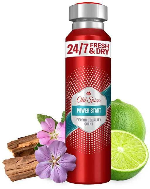 Old Spice Power Start purškiamas antiperspirantas su citrinos elementais