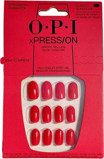 Opi Xpress-On Uñas Artificiales Tonos Icónicos Strawberry Margarita 30 U