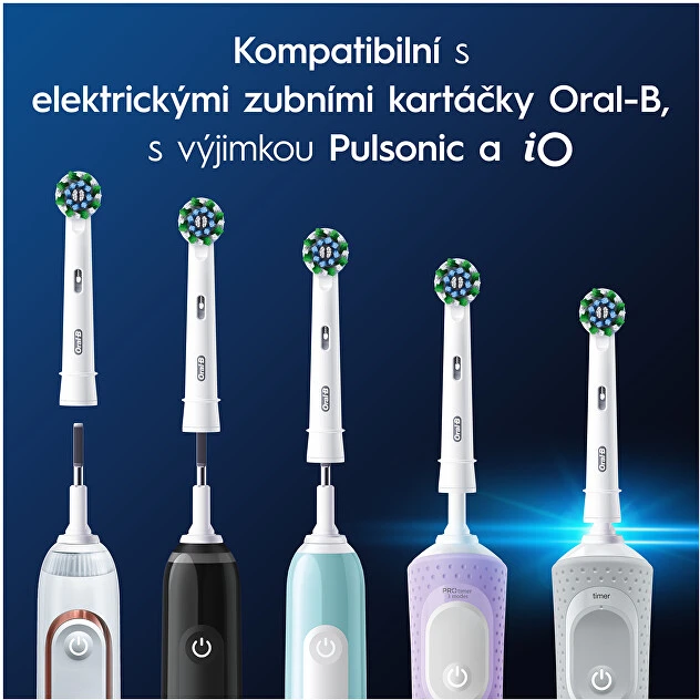 Braun Oral-B EB50-4 Cross Action Pro Juodas Dantų Šepetėlio Galvutės, 4 Vnt.