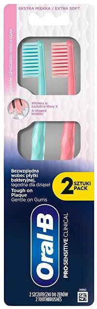 „Oral-B Pro Sensitive“ klinikinis dantų šepetėlis, 2 vnt.
