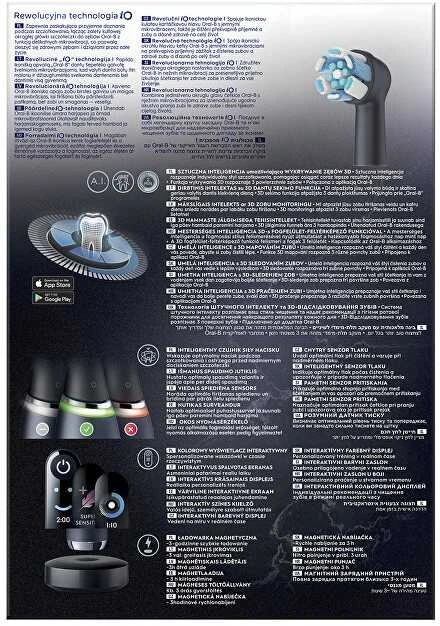 ORAL-B iO Series 9 Elektrinis dantų šepetėlis, juodos spalvos