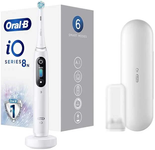 Elektrinis dantų šepetėlis Oral-B iO8, baltas
