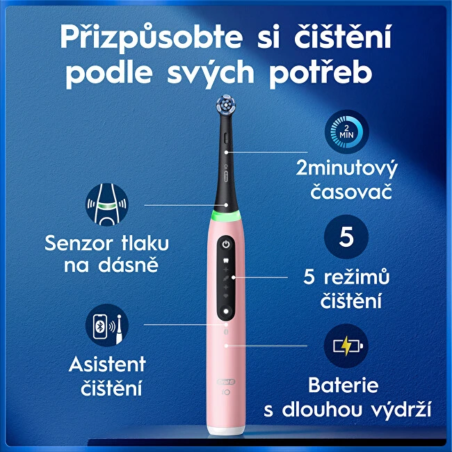 Dantų šepetėlis Oral-B iO 5 rožinė + etui