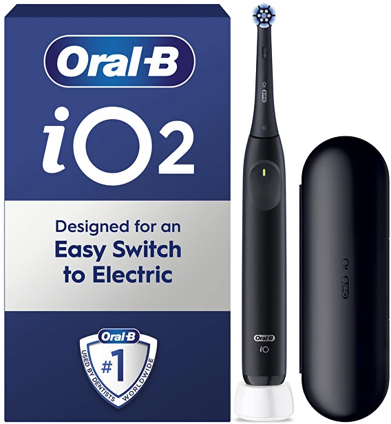 Braun iOS2.1D9.2K Oral-B iO2 Elektrinis Dantų Šepetėlis Night Juodas + Kelioninis Dėklas