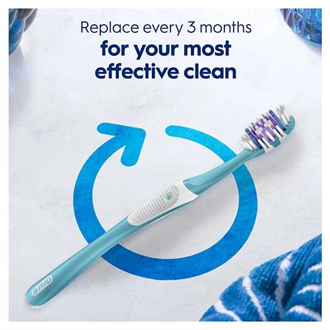 „Oral-B Pro-3D Baltas Whitening Clean“ vidutinio dydžio dantų šepetėlis, 2 vnt.