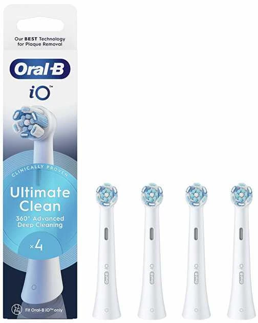 BRAUN iO RB CWF-4 Ultimate Clean Baltas 4ct antgaliai dantų šepetėliui