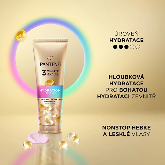 Intensyvus plaukų kondicionierius PANTENE Hydration Recharge Active Nutri-Plex, 3 minutes miracles,