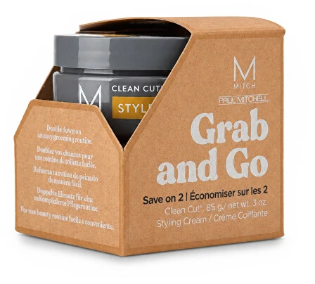 Paul Mitchell „Clean Cut Duo Grab & Go“ pusiau matinio plaukų formavimo kremo rinkinys, 2 x 85 g