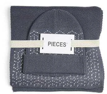 PIECES Dámská sada - čepice a šála PCNASMINE 17152729 Ombre Mėlyna