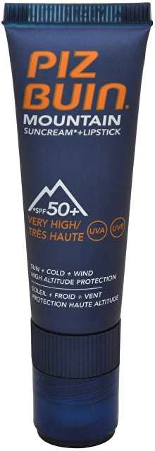 Piz Buin Mountain Range 2in1 SPF 50+ apsauginis veido kremas ir balzamas lūpoms viename, 20 ml