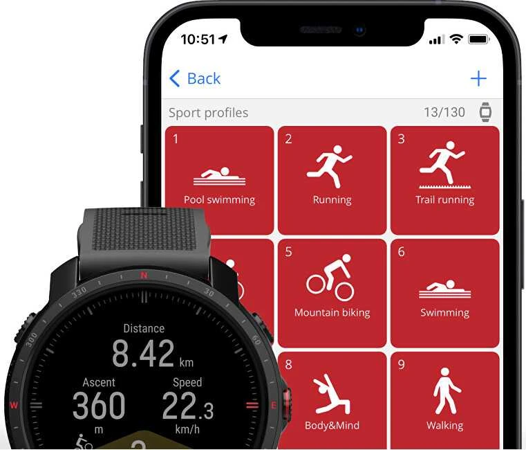 Išmanusis laikrodis Polar Grit X Pro M/L, juodos spalvos