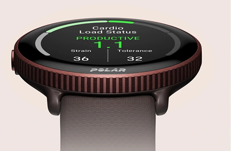 Išmanusis laikrodis Polar Ignite 3, S-L dydžio, Vario spalvos korpusas su rudos spalvos dirželiu