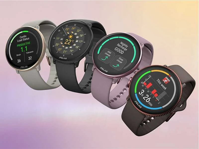 Išmanusis laikrodis Polar Ignite 3,  S-L dydžio, Aukso spalvos korpusas su pilkos spalvos silikoniniu dirželiu