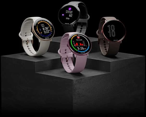Išmanusis laikrodis Polar Ignite 3,  S-L dydžio, Aukso spalvos korpusas su pilkos spalvos silikoniniu dirželiu