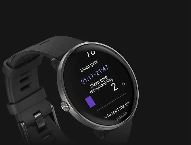 Išmanusis laikrodis Polar Ignite 3 Titanium, S-L dydžio, Juodos spalvos