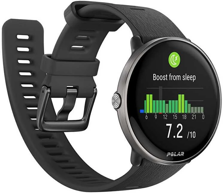 Išmanusis laikrodis Polar Ignite 3 Titanium, S-L dydžio, Juodos spalvos