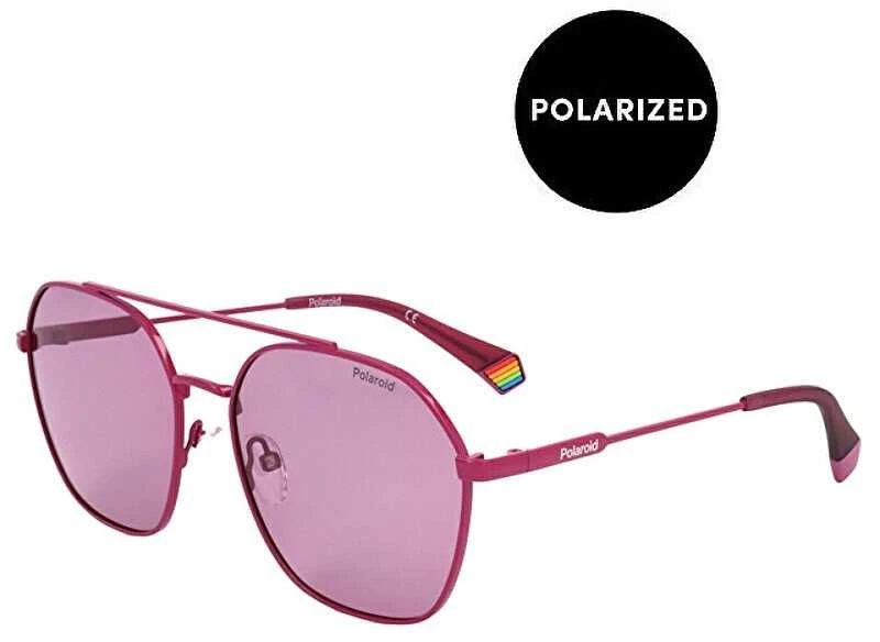 Polaroid akiniai nuo saulės rožiniais stiklais