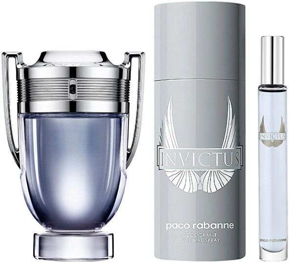 Rabanne Invictus - EDT 100 ml + deodorant spray 150 ml + EDT 10 ml