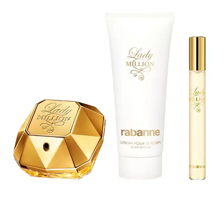 Paco Rabanne Lady Million parfuminis vanduo, 50 ml kūno losjonas, 75 ml parfuminis vanduo, 10 ml