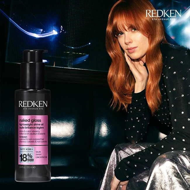 Redken Naked Gloss Aceite Ultraligero Brillo Efecto Espejo y Protección Térmica, 100 ml