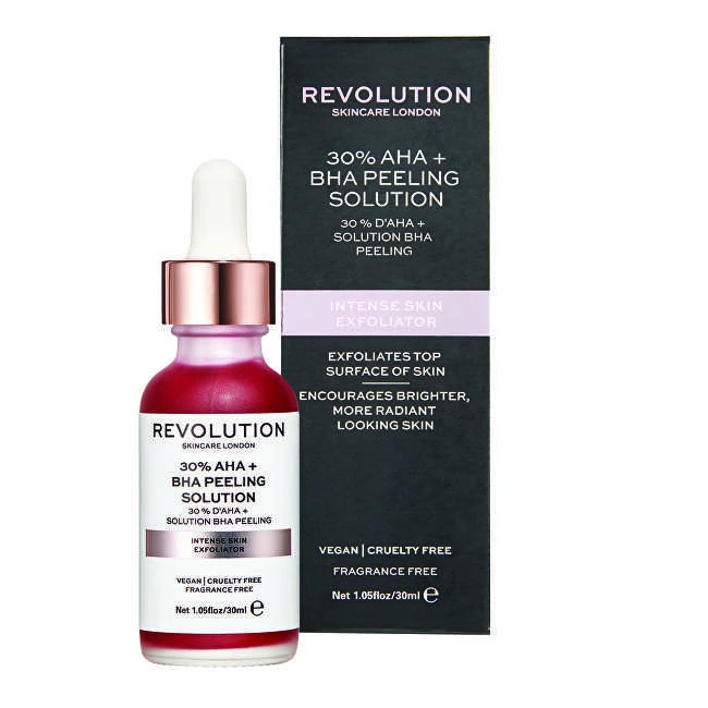 Revolution Skincare Skincare 30% AHA + BHA šveitimo tirpalas Pilingas moterims, 30 ml