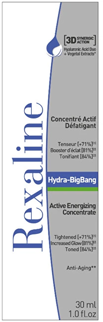 „Rexaline 3D Hydra Bigbang“ gaivinantis veido serumas su hialurono rūgštimi, 30 ml