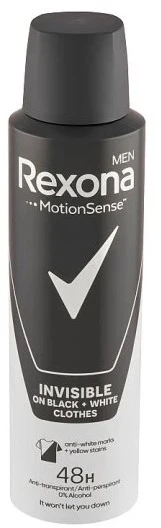 Rexona Men Invisible Juodas + Baltas Antiperspirant vyrams, 150 ml