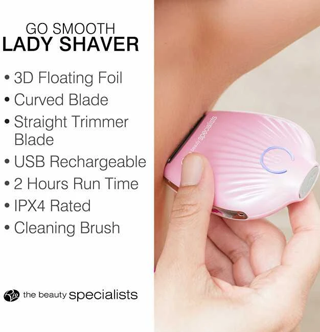 Rio Beauty „Go Smooth Rožinė“ moteriškas kelioninis skustuvas
