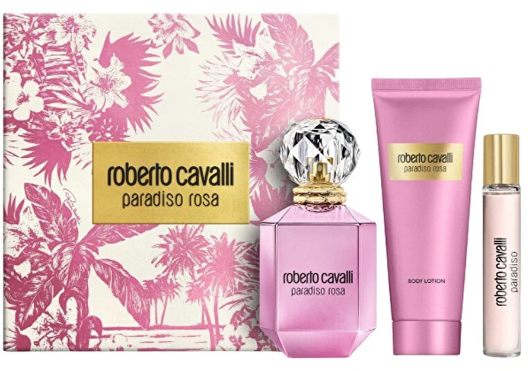 Cavalli Roberto Roberto Cavalli „Paradiso Rosa“ – EDP 75 ml + kūno losjonas 100 ml + EDP 15 ml
