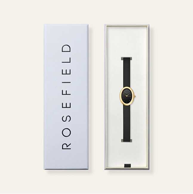 Rosefield Ovali juoda matinė juoda odinė auksinė OVBGLG-OV18