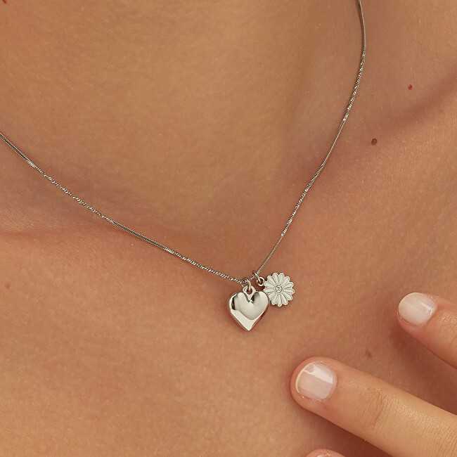 Sagapo Delicate Heart and Daisy Necklace Feelings SFE01