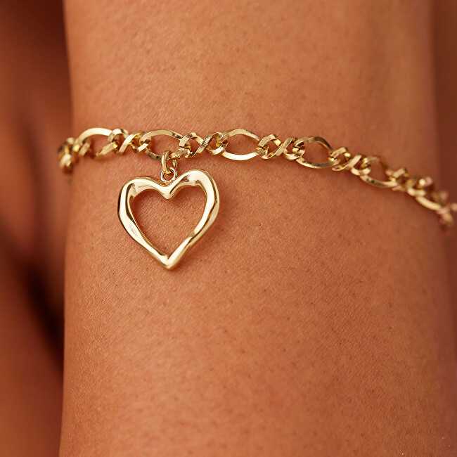 Sagapo Matching auksinis-plated bracelet with a heart Emotion SMO12
