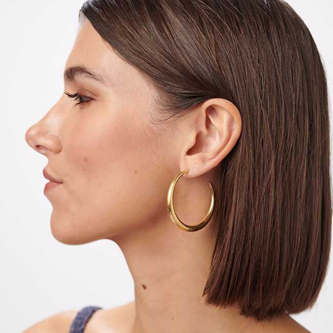 Sagapo Modern auksinis-plated hoop earrings Chunky SHK121