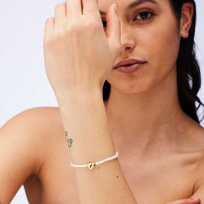 Sagapo Romantic auksinis-plated bracelet with pearls Stellar SSE42