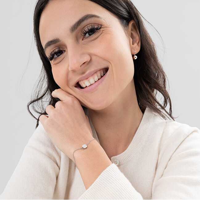 Sagapo Steel bracelet with four-leaf clover Click SCK10