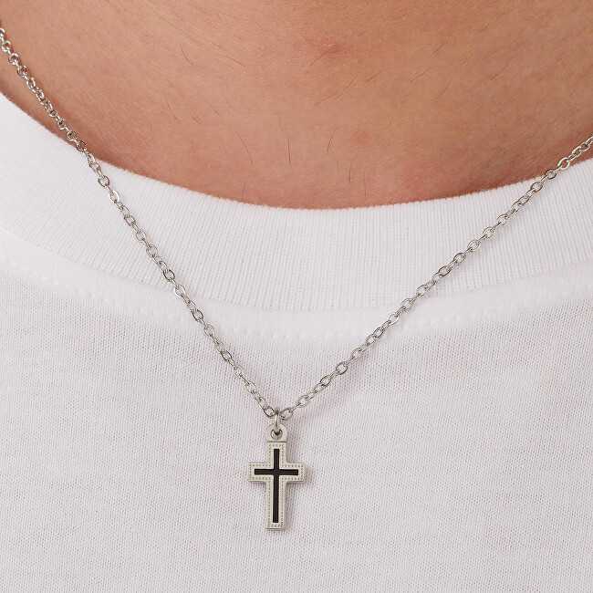 Sagapo Plieninis vyriškas karoliai su Charisma kryžiumi SHS01