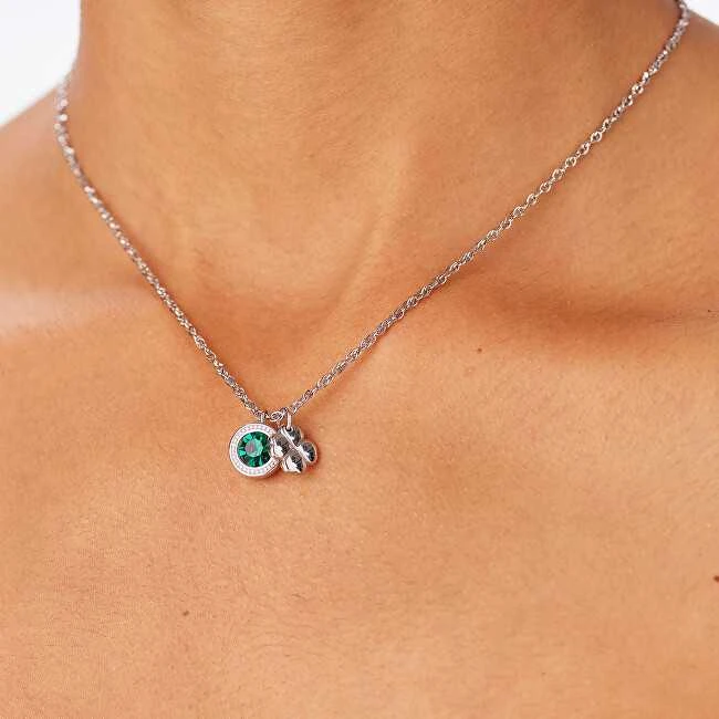 Sagapo Plieninis vėrinys su krištolu Keturlapis dobilas „Lucky Light SKT54“