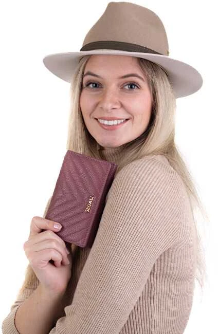 Segali Moteriška odinė piniginė 50512 violetinė
