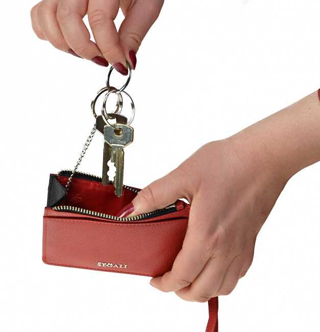 Segali Odinė mini piniginė-raktų pakabukas 7290 A Juoda