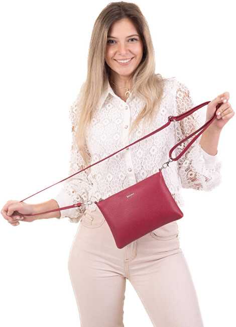 Segali Moterų odinė crossbody rankinė A6C viva magenta