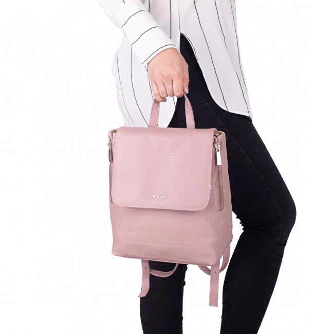 Segali Moteriška odinė kuprinė 9027 Cameo Rose