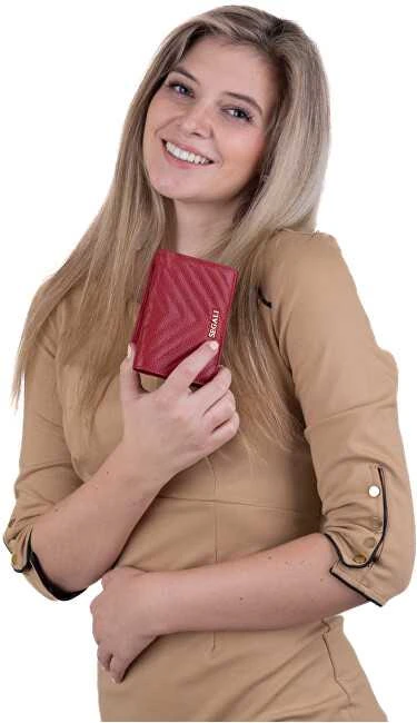 Segali Moteriška odinė piniginė 50514 raudona
