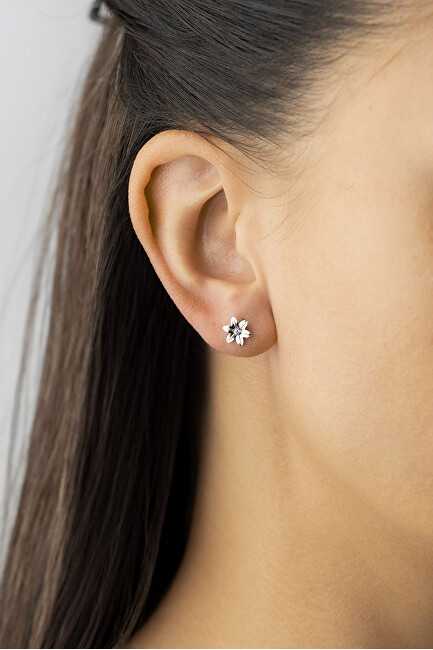 Sidabrinis Gėlių auskarai Grožis su Mėlyna Brilliance Zirconia SILVEGOB70449BDSLB
