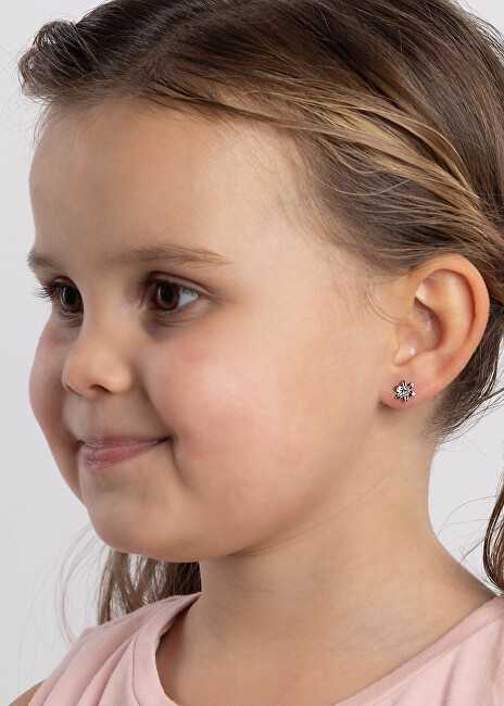 Sidabrinis Gėlių auskarai Grožis su Mėlyna Brilliance Zirconia SILVEGOB70449BDSLB