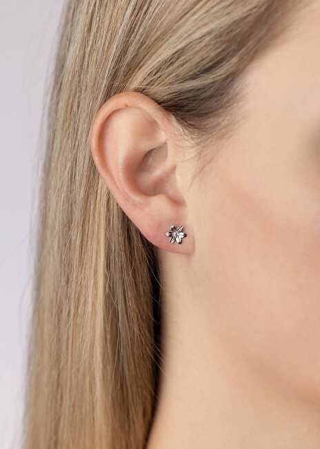 Sidabrinis Flower Earrings Beauty with Rožinė Brilliance Zirconia SILVEGOB70449BDSP