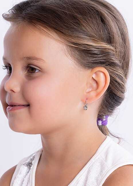 Sidabrinis gėlių auskarai su Swarovski ® cirkoniais SILVEGOB70164SW
