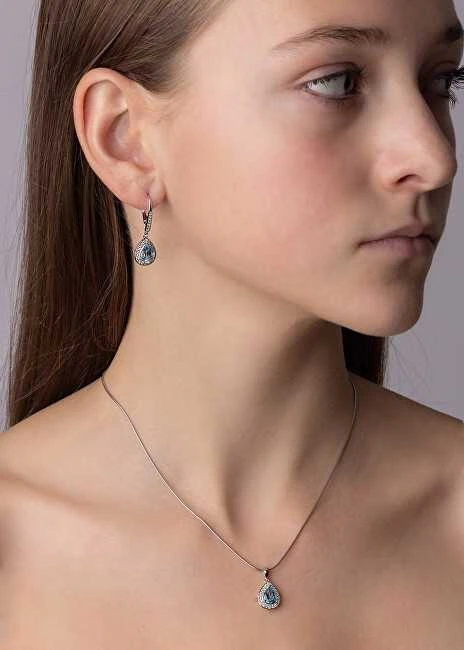 Silvego BRISA Sidabrinis Pendant with Swiss Mėlyna Topaz and Brilliance Zirconia JJJ1141PTS