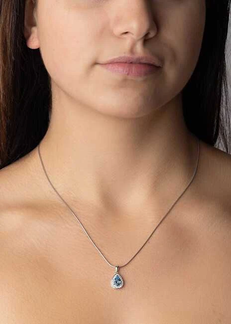 Silvego BRISA Sidabrinis Pendant with Swiss Mėlyna Topaz and Brilliance Zirconia JJJ1141PTS