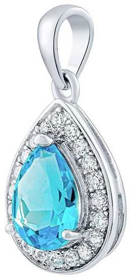 Silvego BRISA Sidabrinis Pendant with Swiss Mėlyna Topaz and Brilliance Zirconia JJJ1141PTS